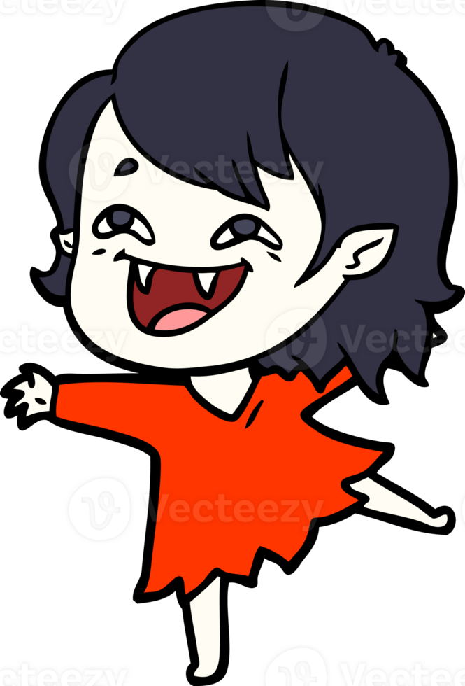 cartoon laughing vampire girl drawing png