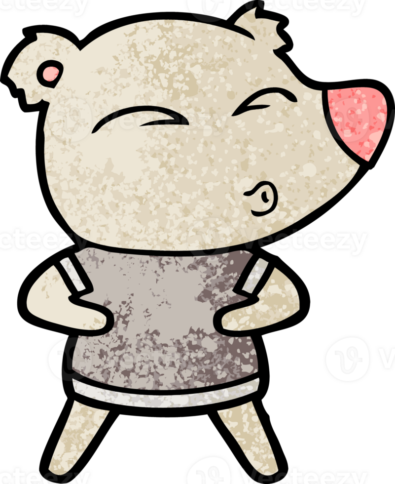 cartoon whistling bear drawing png