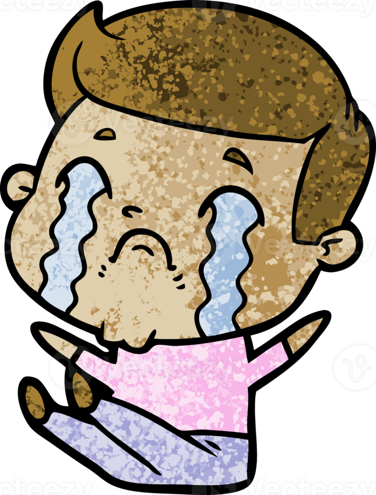 cartoon man crying drawing png