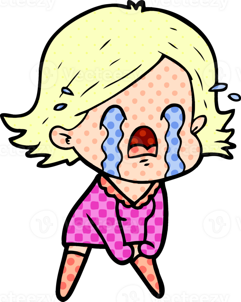 cartoon woman crying drawing png