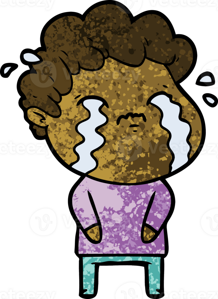 cartoon man crying drawing png