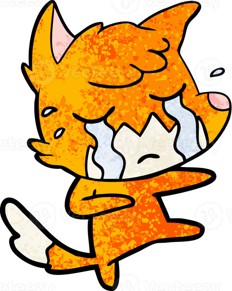 crying fox cartoon dancing drawing png