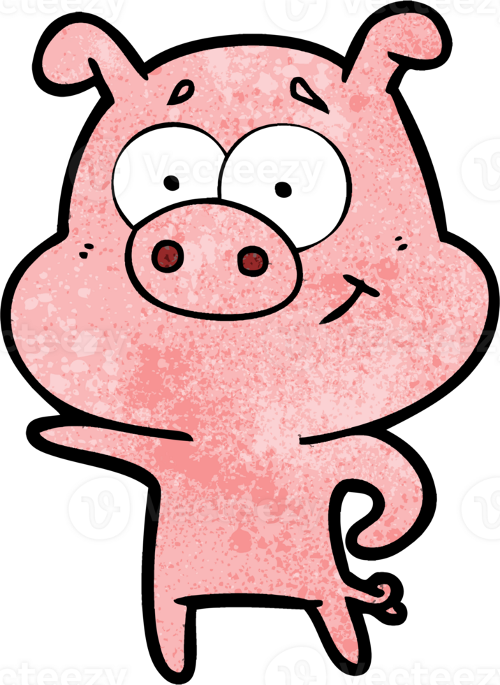 cartoon pig pointing drawing png