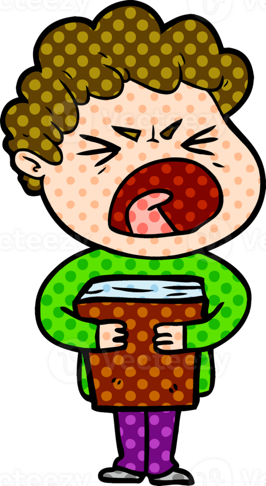 cartoon furious man drawing png