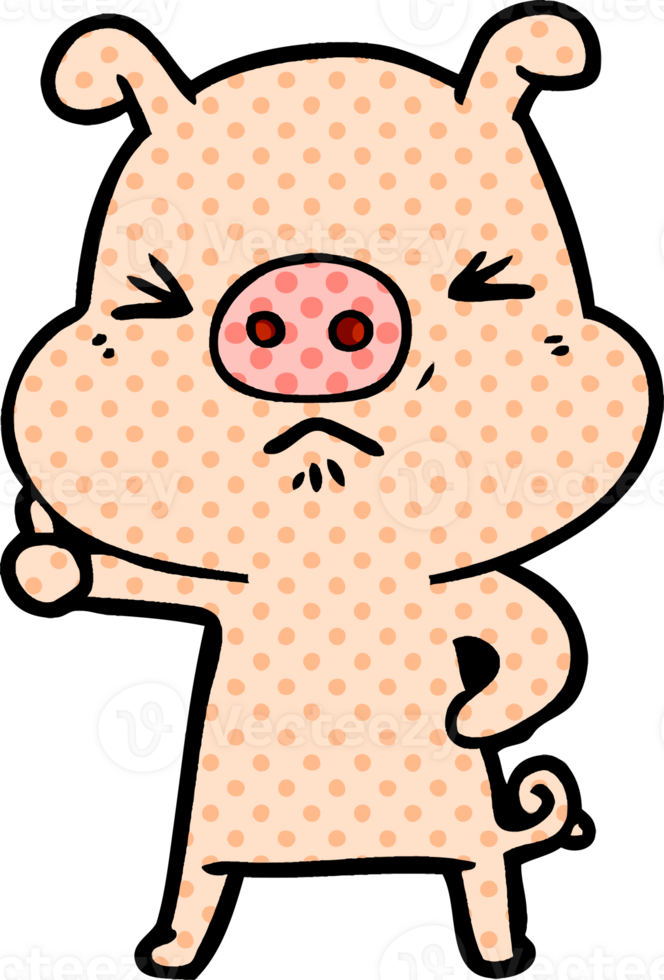 cartoon angry pig drawing png