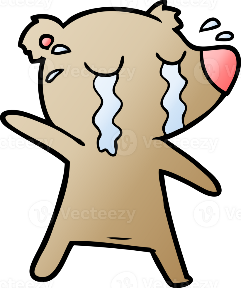 cartoon crying bear drawing png
