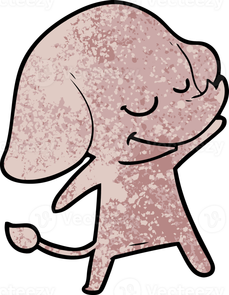 cartoon smiling elephant drawing png
