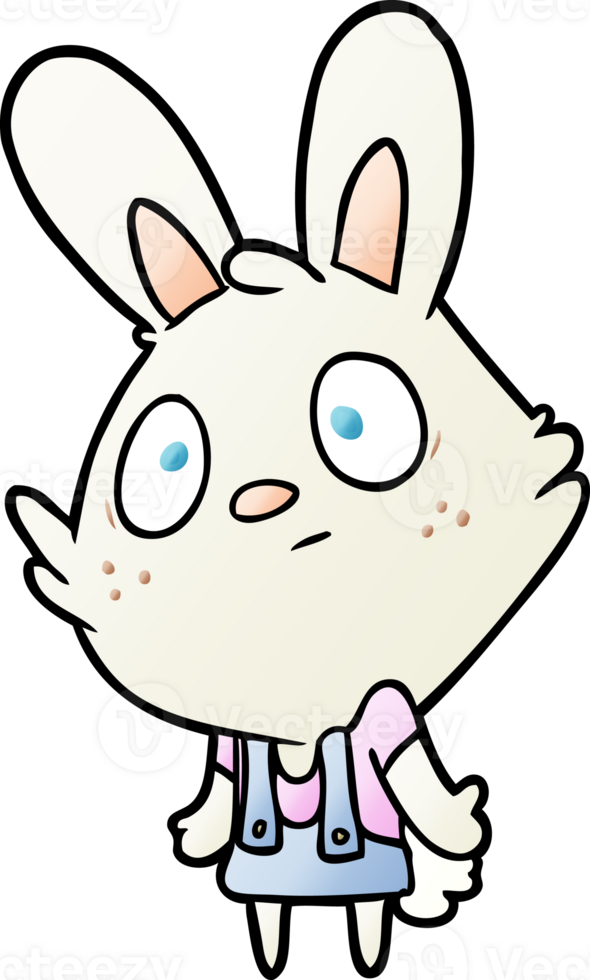 cute cartoon rabbit shrugging shoulders drawing png