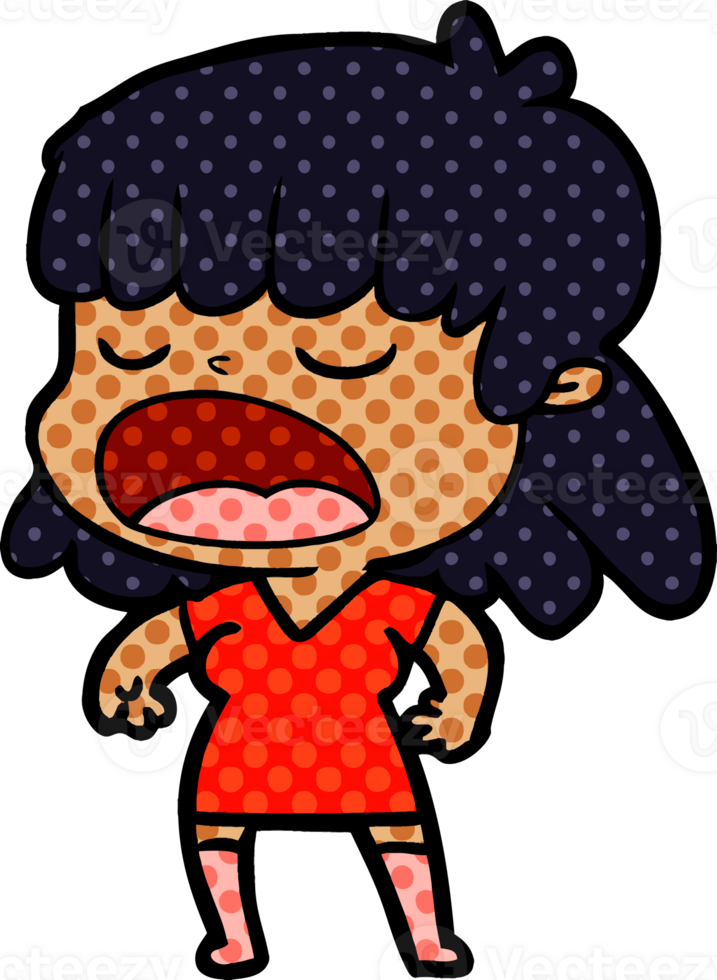 cartoon woman talking loudly drawing png