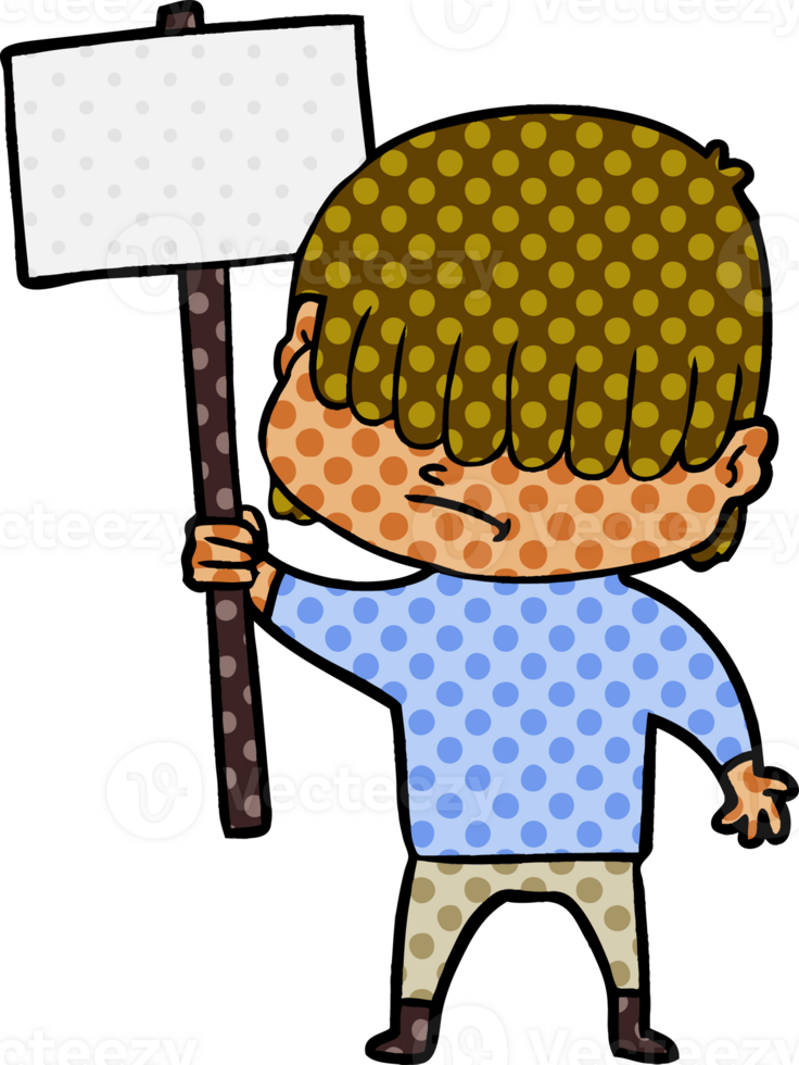 cartoon boy with untidy hair drawing png