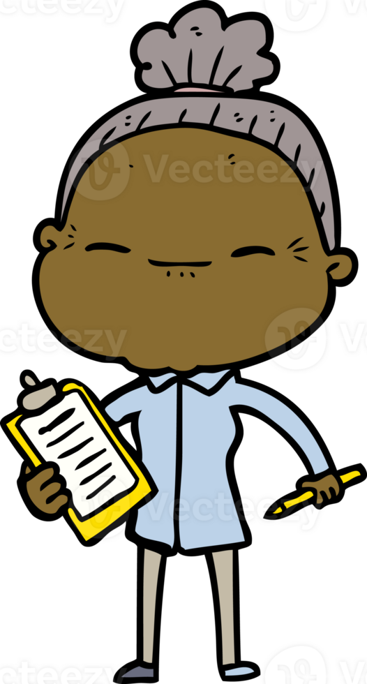 cartoon peaceful old woman drawing png