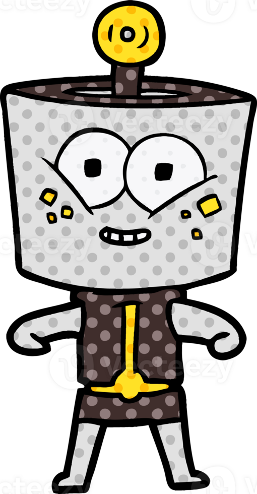 happy cartoon robot drawing png