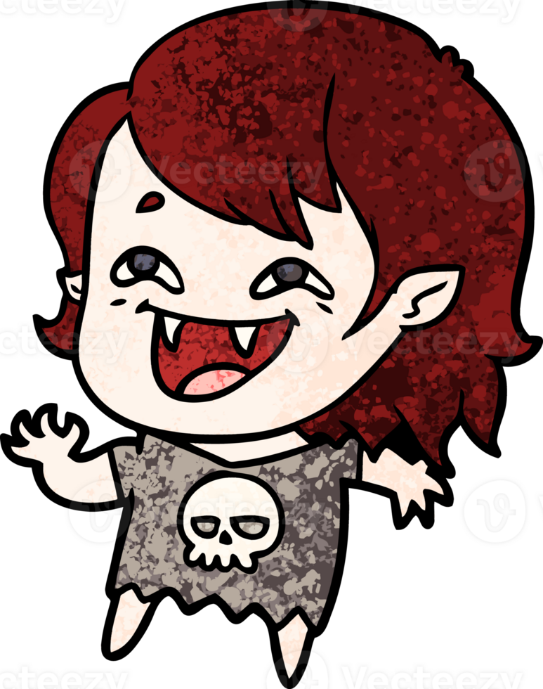 cartoon laughing vampire girl drawing png