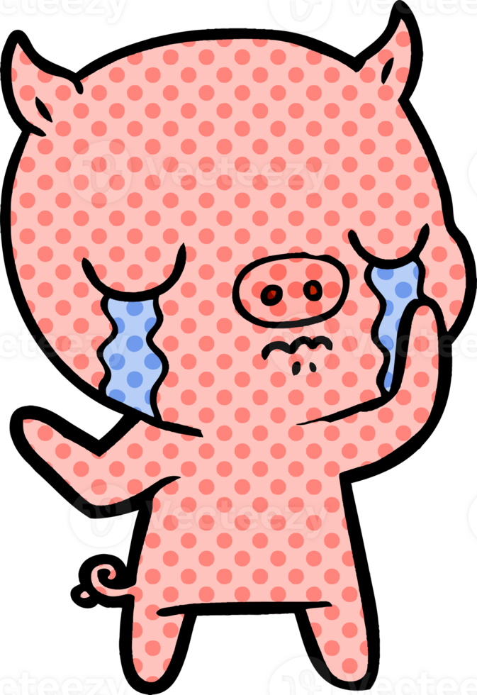 cartoon pig crying drawing png