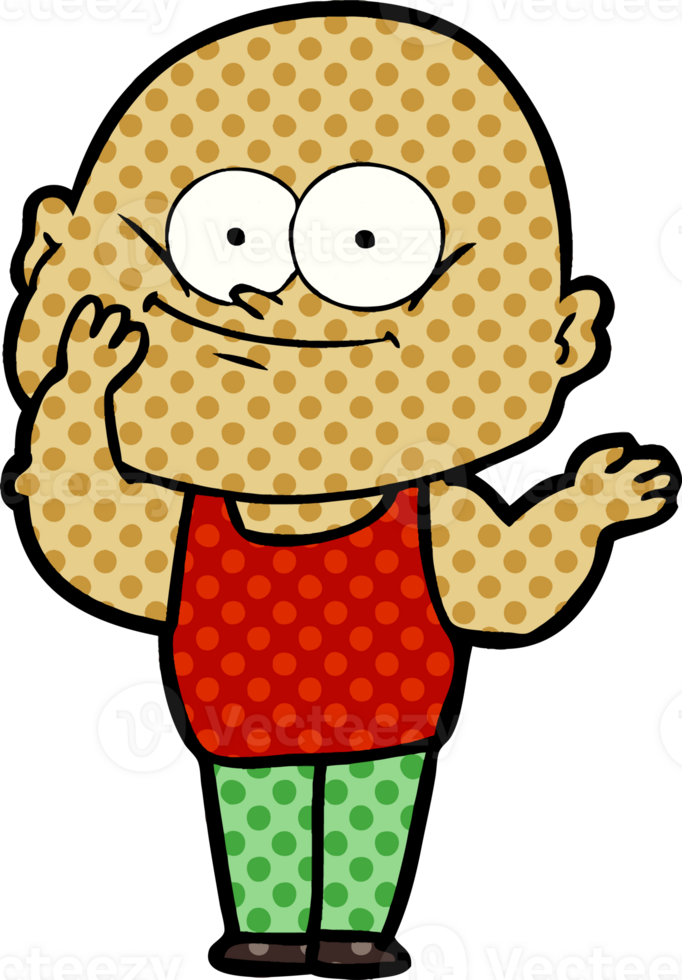 cartoon bald man staring drawing png