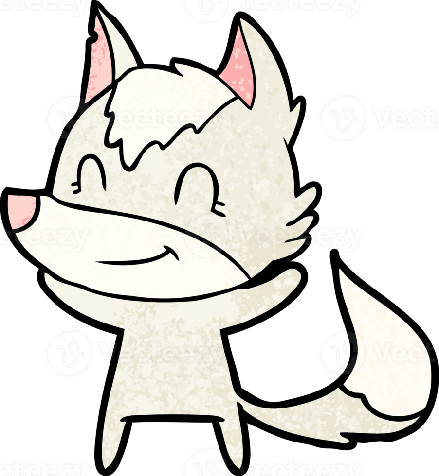 friendly cartoon wolf drawing png