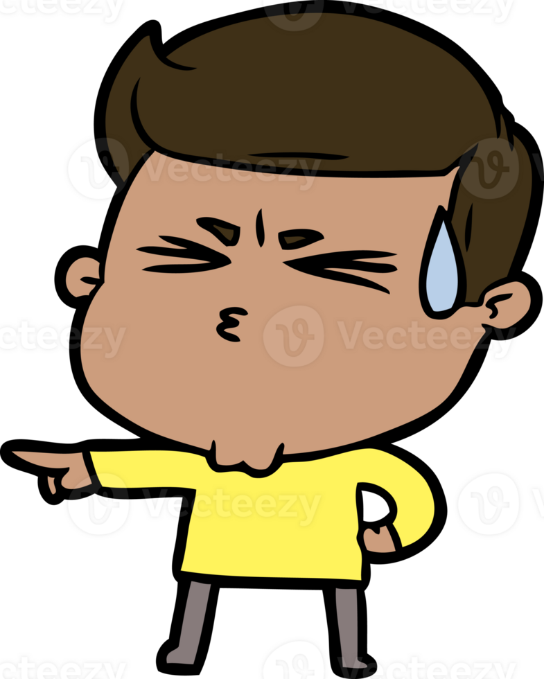 cartoon man sweating drawing png