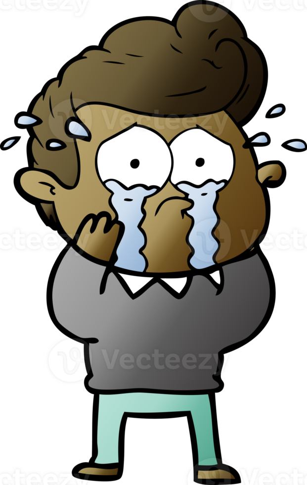 cartoon crying man drawing png