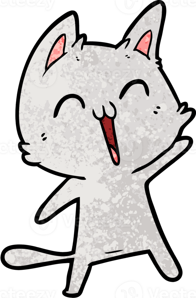 happy cartoon cat drawing png