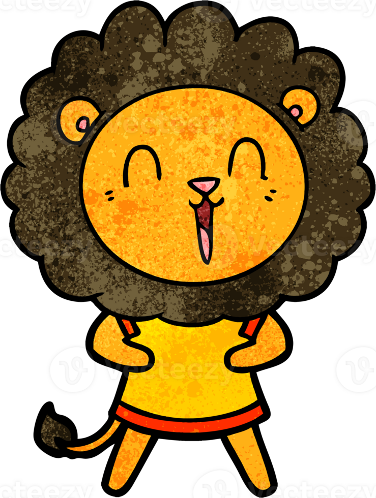 laughing lion cartoon drawing png