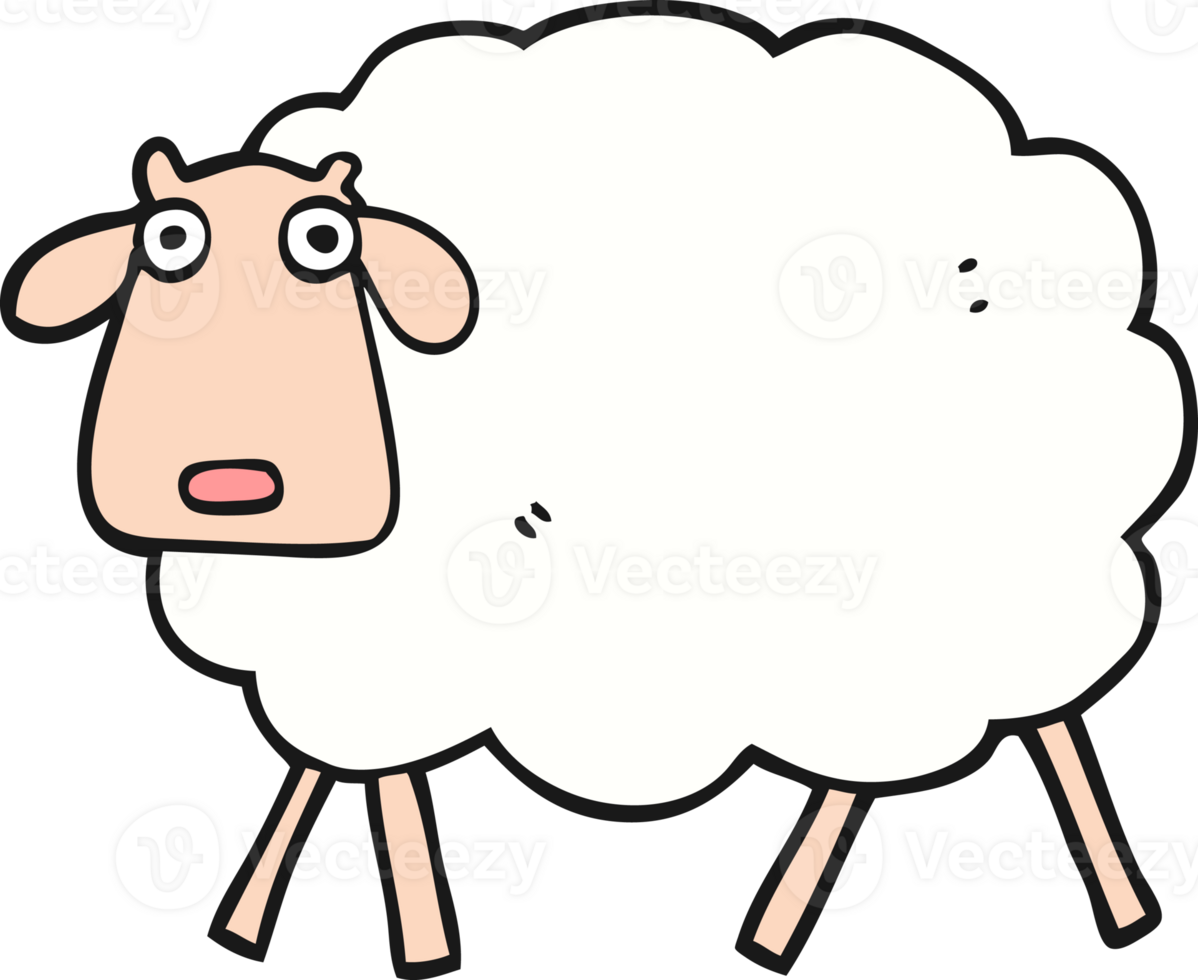 cartoon sheep drawing png