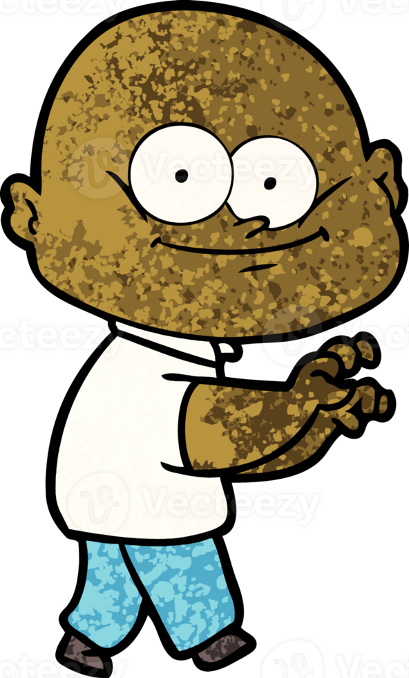 cartoon bald man staring drawing png