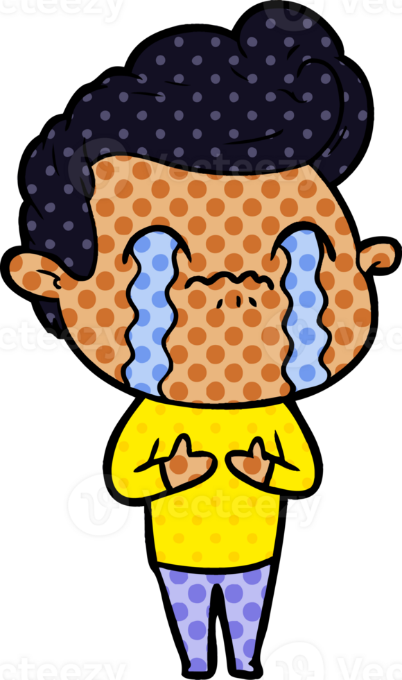 cartoon man crying drawing png