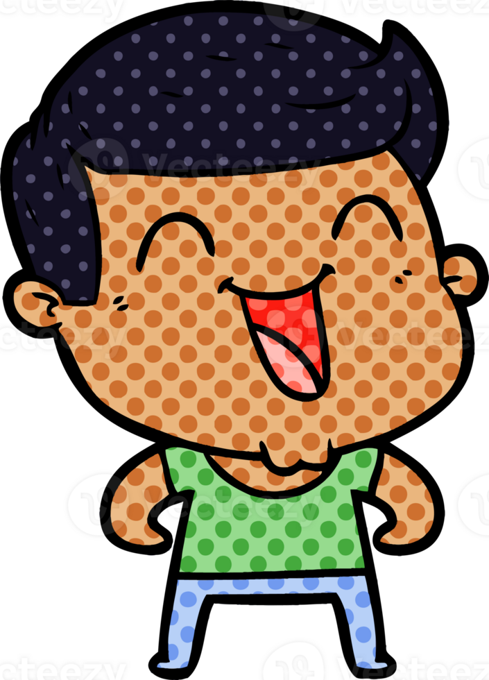 dessin animé homme en riant dessin png