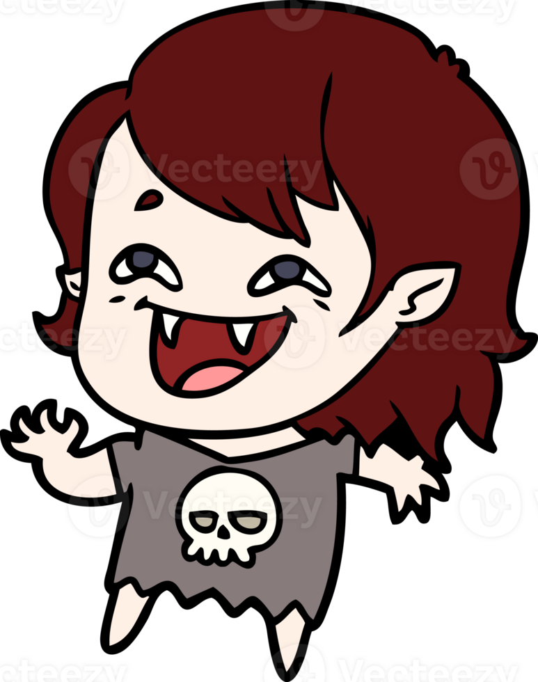 cartoon laughing vampire girl drawing png