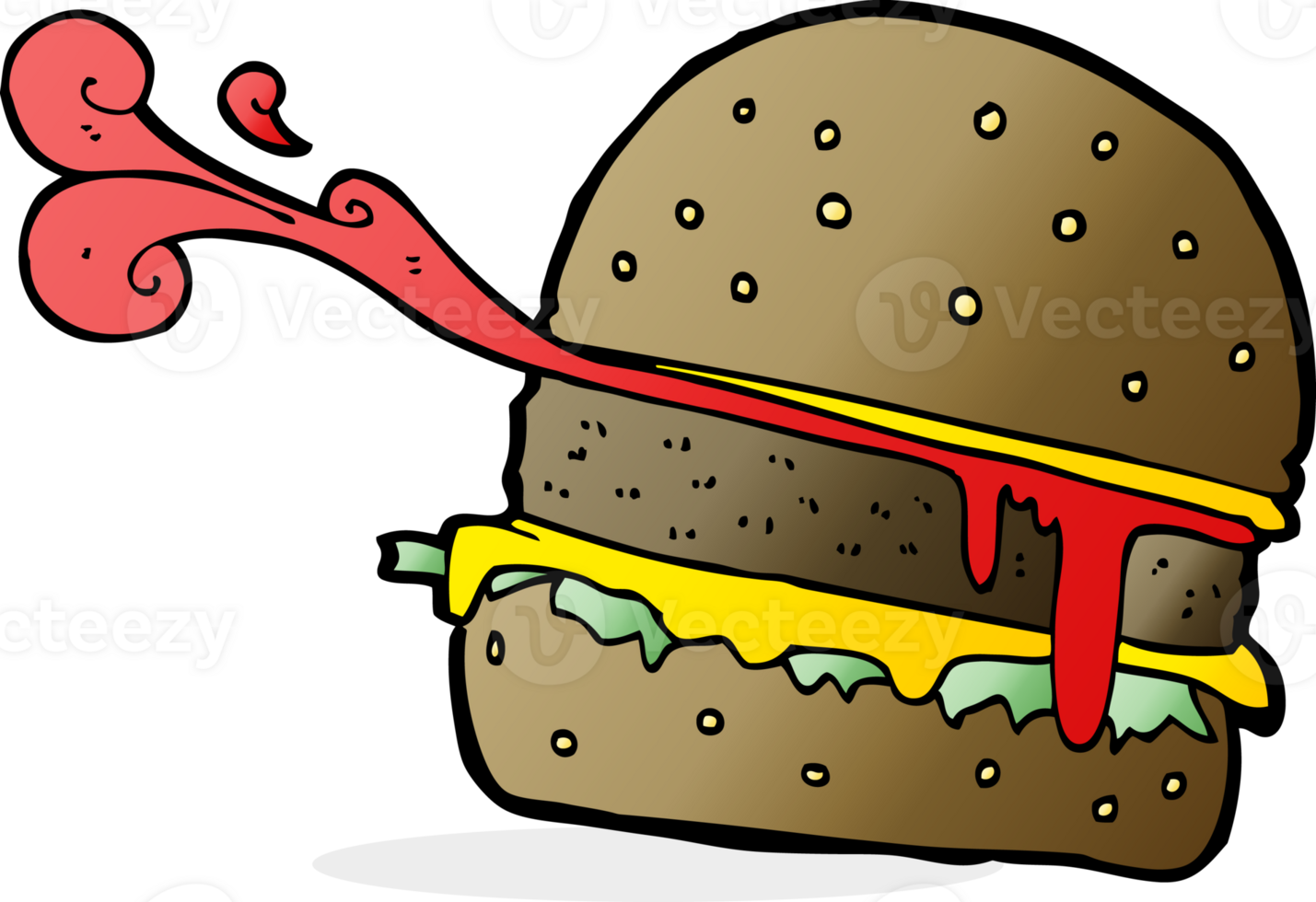 cartoon burger drawing png