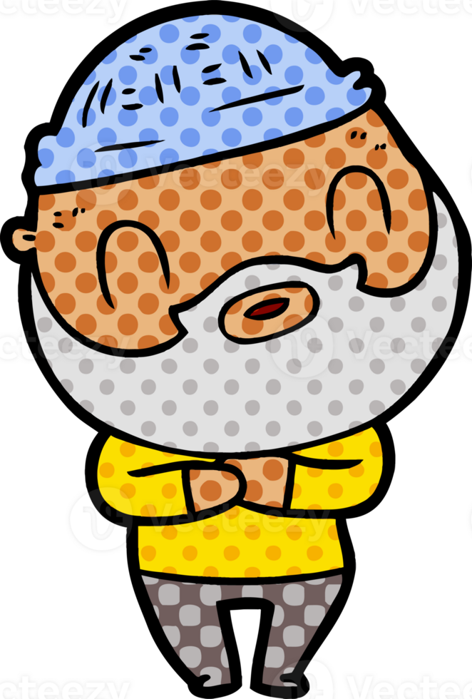 cartoon bearded man drawing png