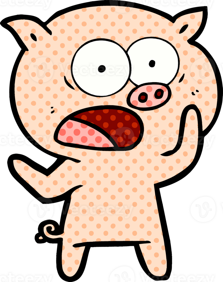 cartoon pig shouting drawing png