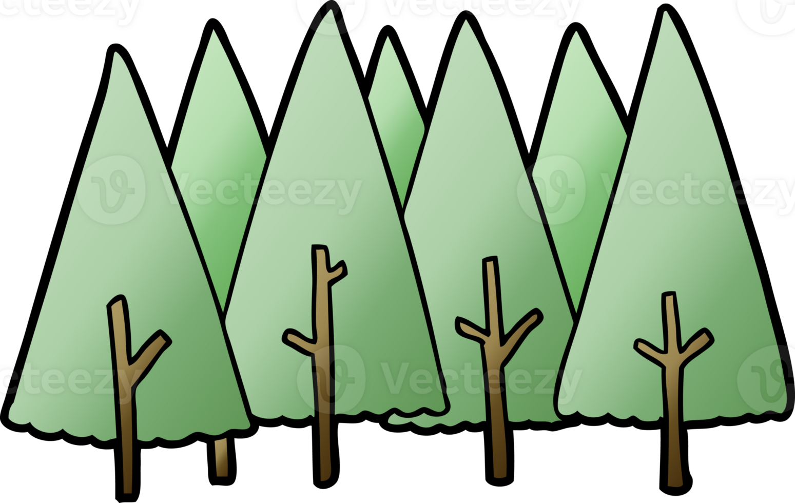 cartoon trees drawing png