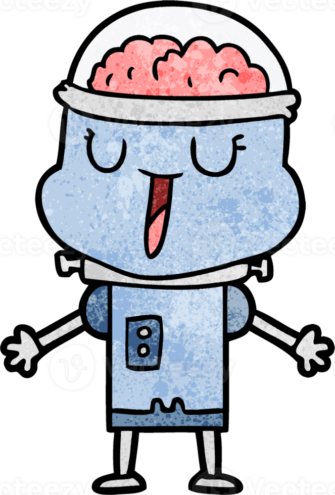 happy cartoon robot drawing png