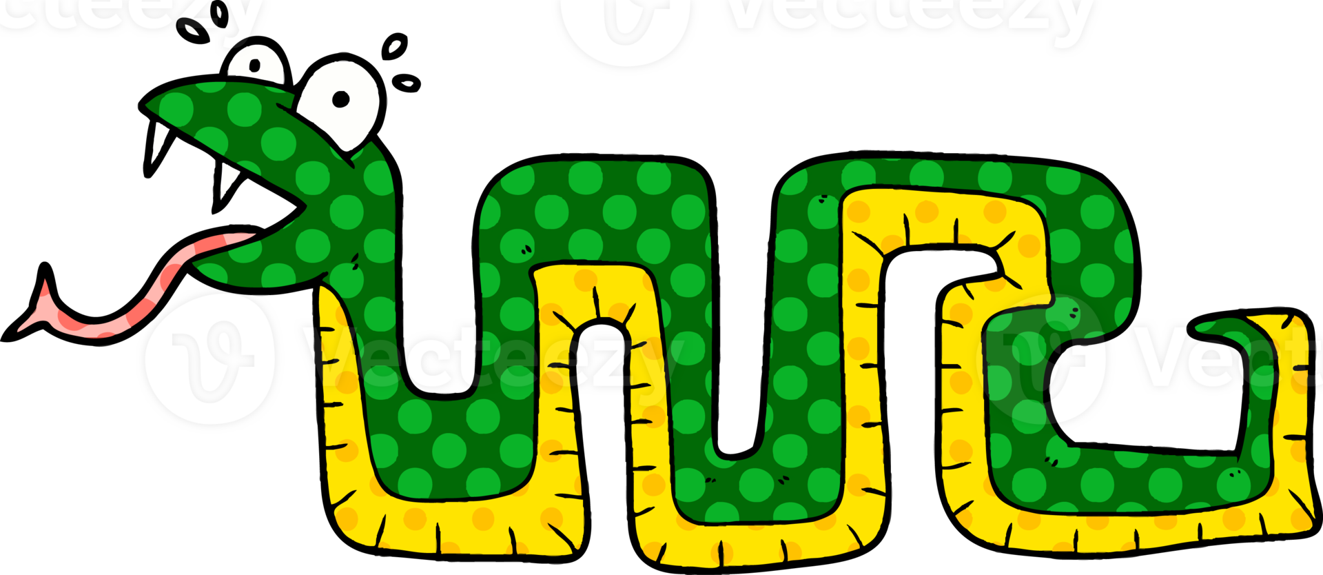 cartoon surprised snake drawing png
