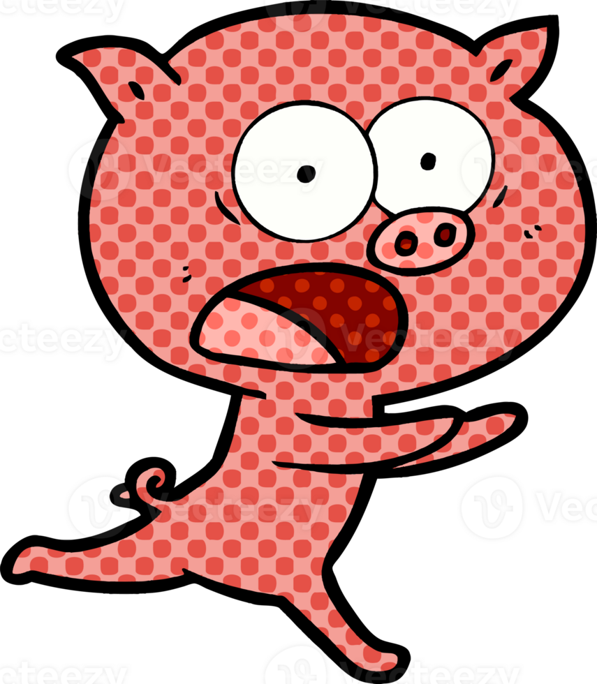 cartoon pig running drawing png
