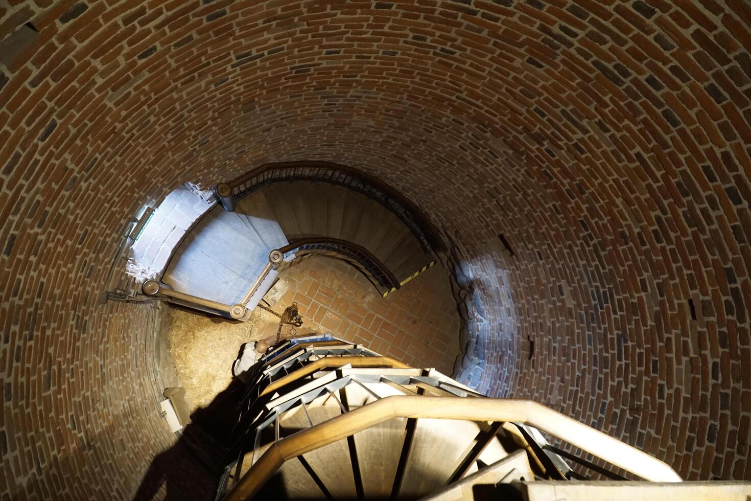 Ciechanow, Poland - June 8th, 2024 - Stairs inside round tower at Castle of the Masovian Dukes photo