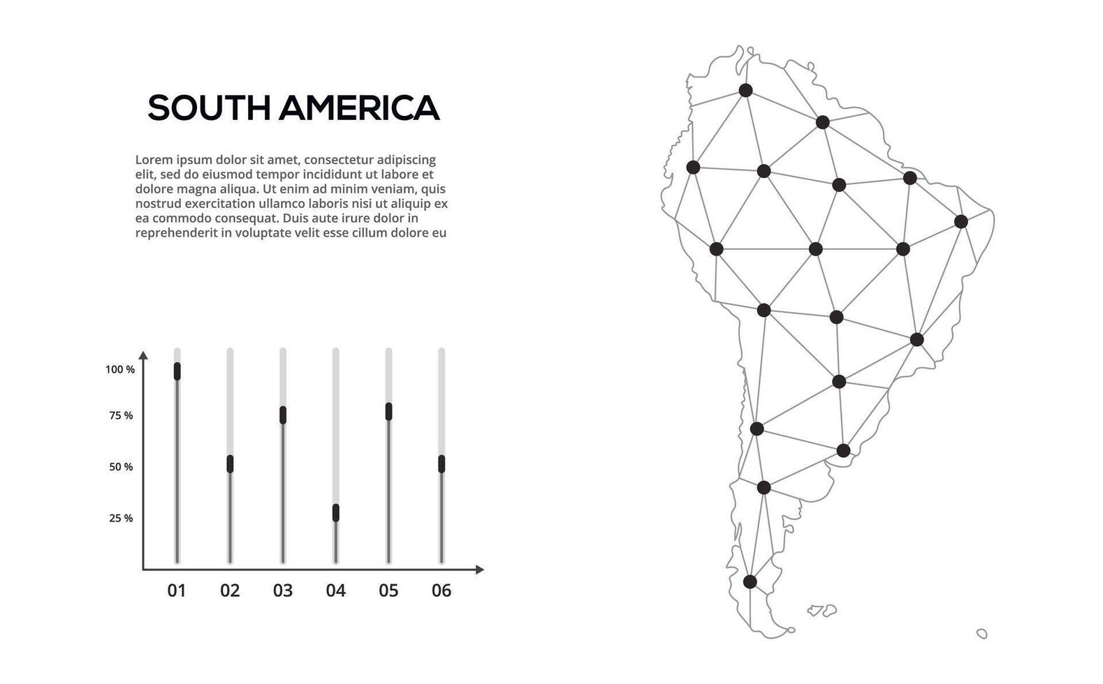 Communication network map. image of a low poly global map with city lights. Map in the form of lines and dots vector