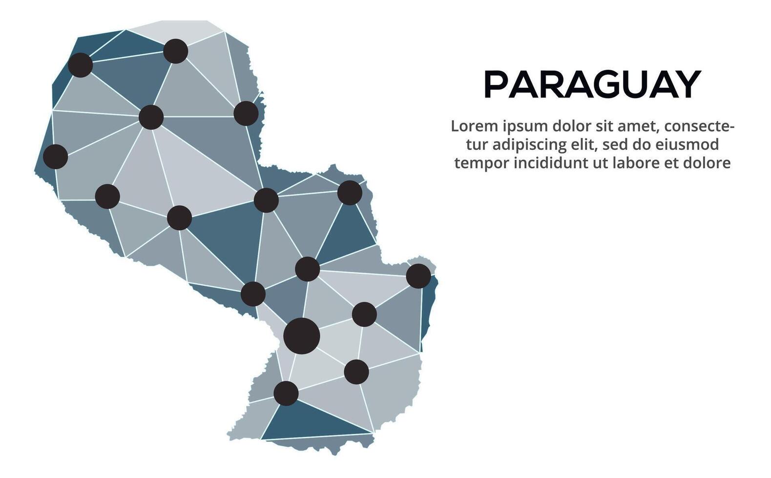 Communication network map. image of a low poly global map with city lights. Map in the form of lines and dots vector