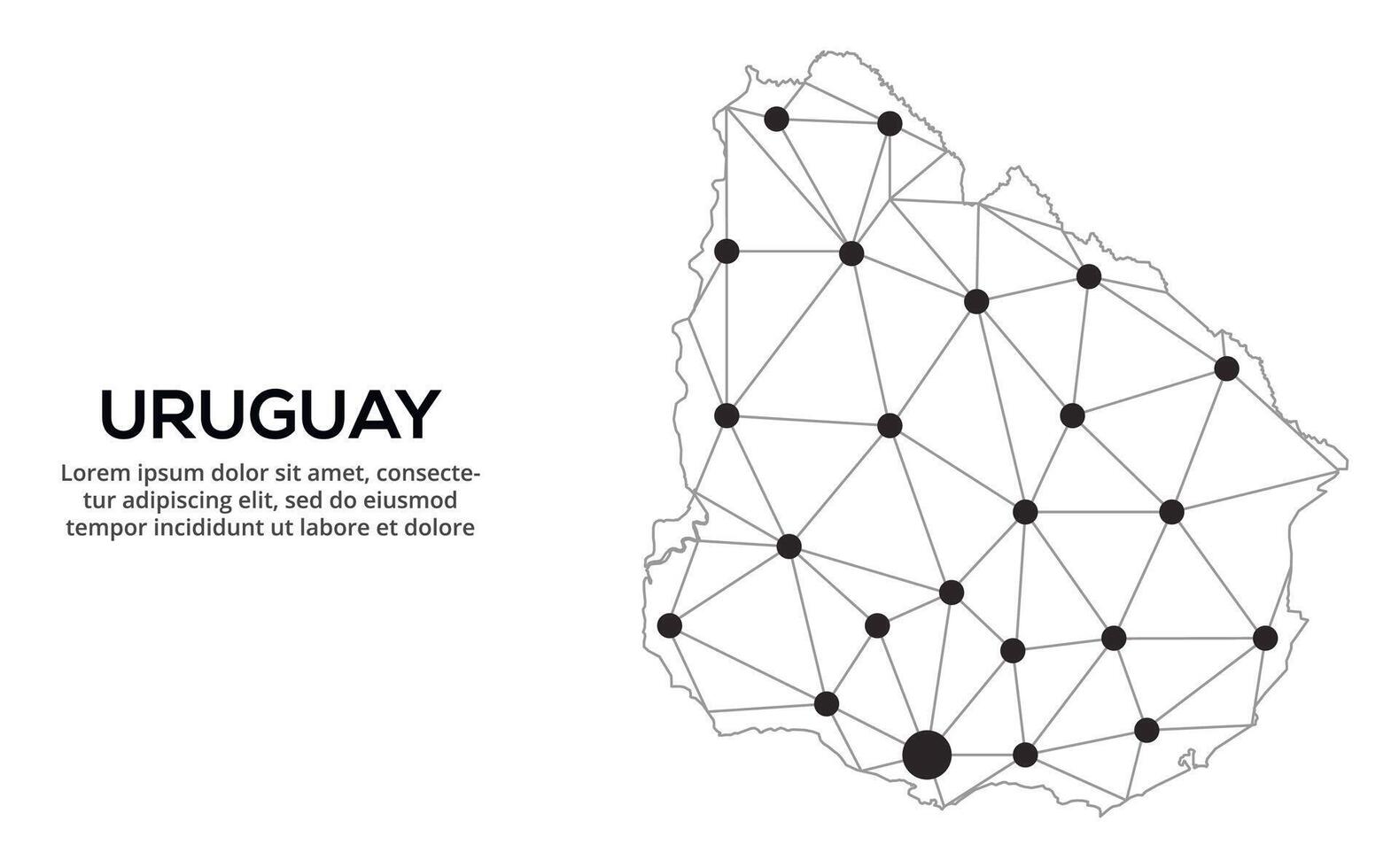 Communication network map. image of a low poly global map with city lights. Map in the form of lines and dots vector