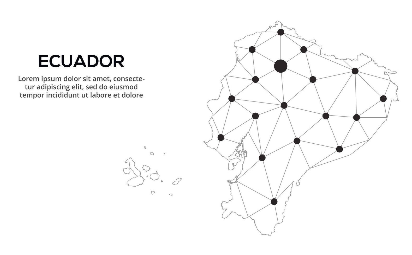 Communication network map. image of a low poly global map with city lights. Map in the form of lines and dots vector
