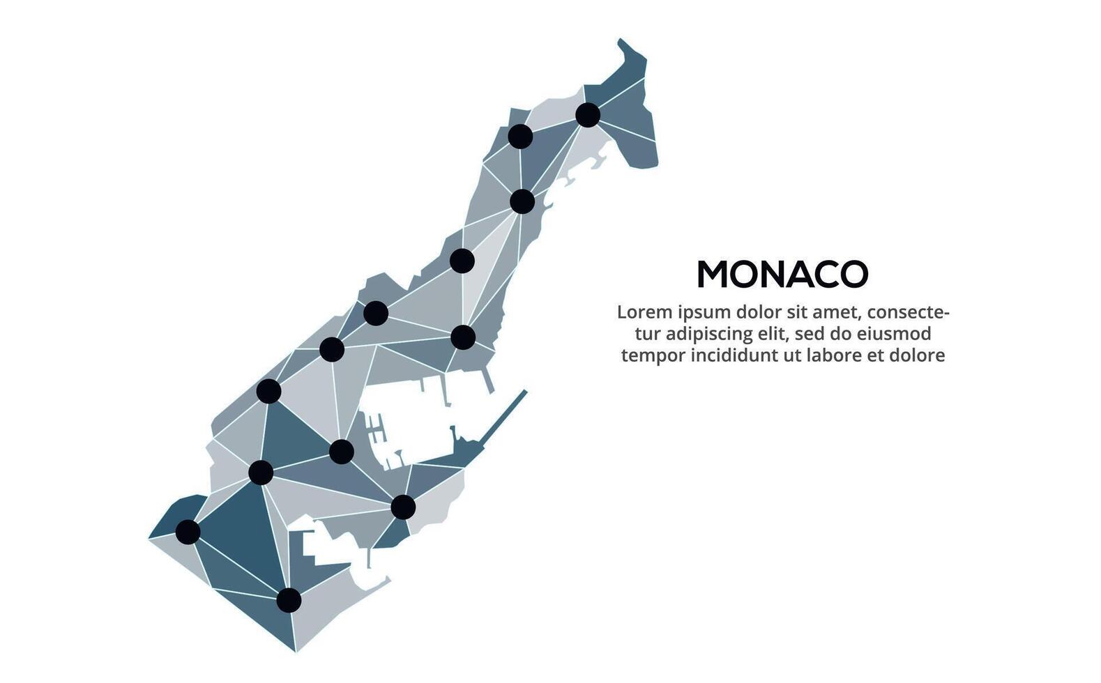 Communication network map. image of a low poly global map with city lights. Map in the form of lines and dots vector