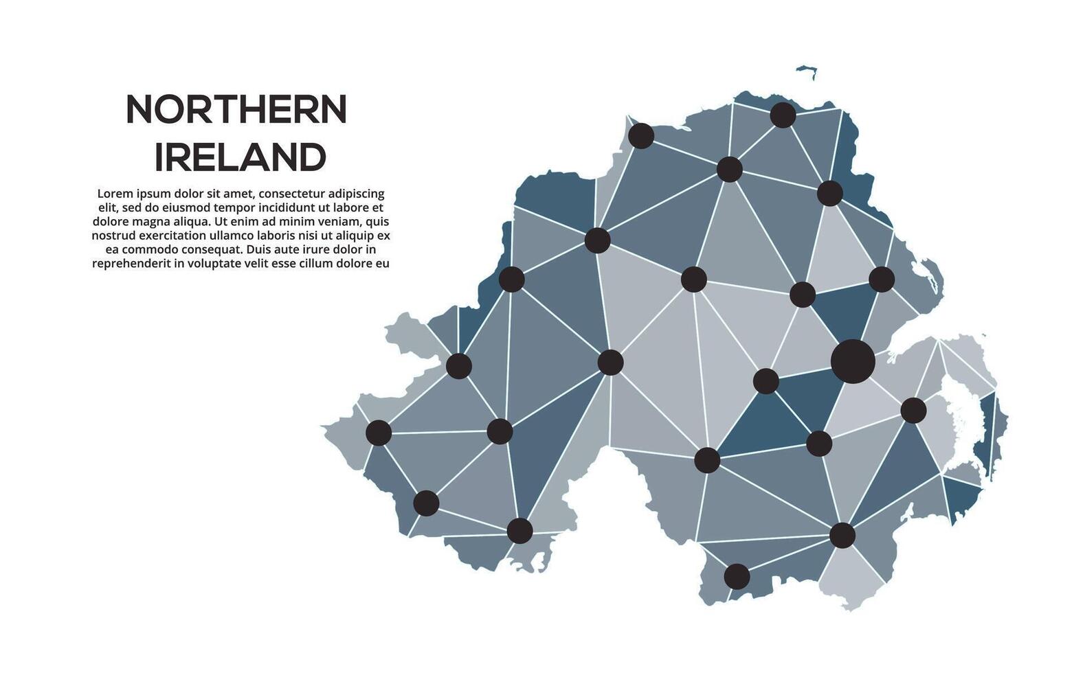 Communication network map. image of a low poly global map with city lights. Map in the form of lines and dots vector