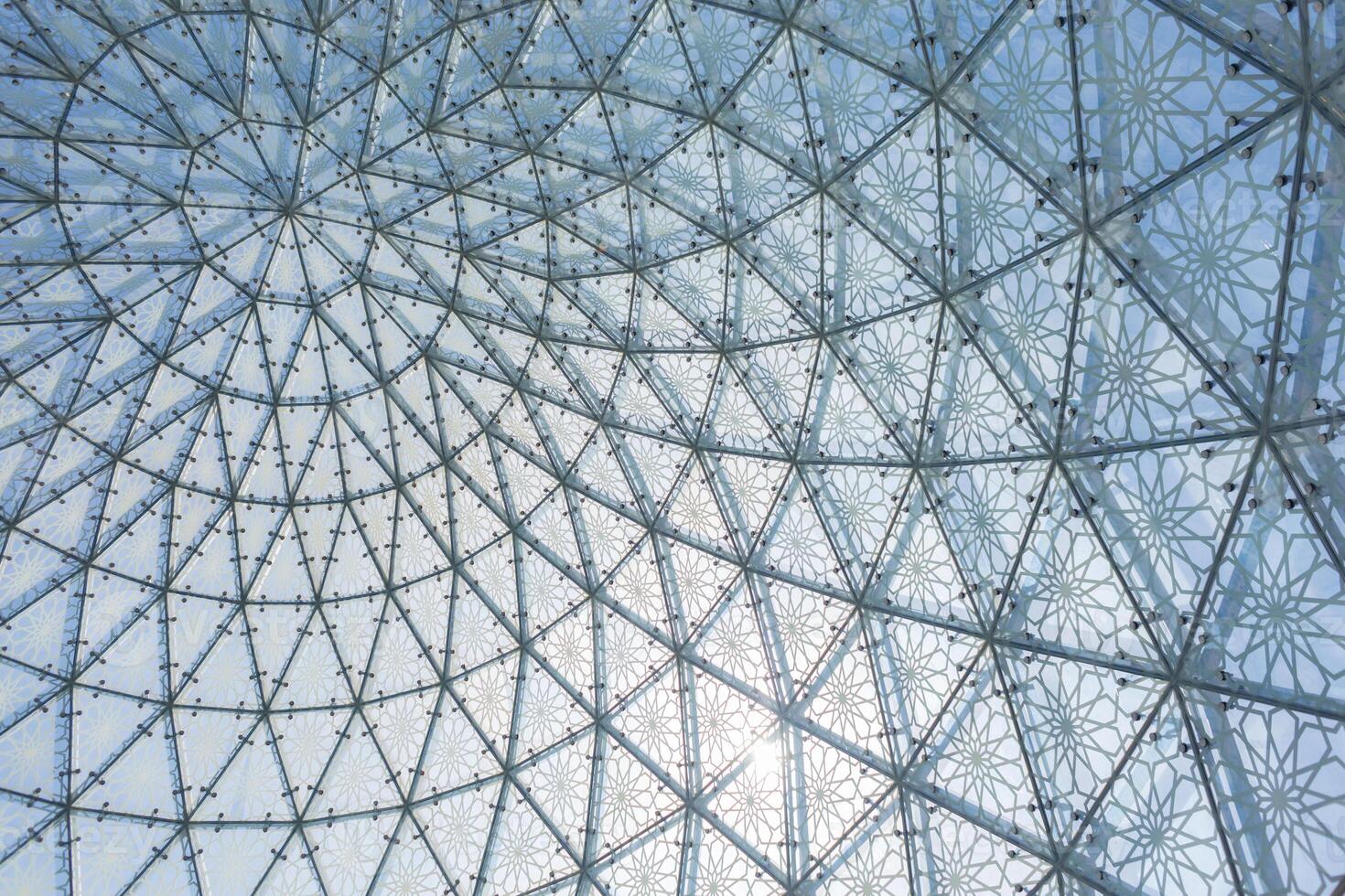 Beautiful pattern structure spiral glass metal design construction photo