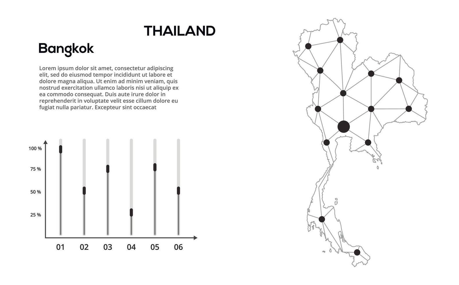 Communication network map. image of a low poly global map with city lights. Map in the form of lines and dots vector