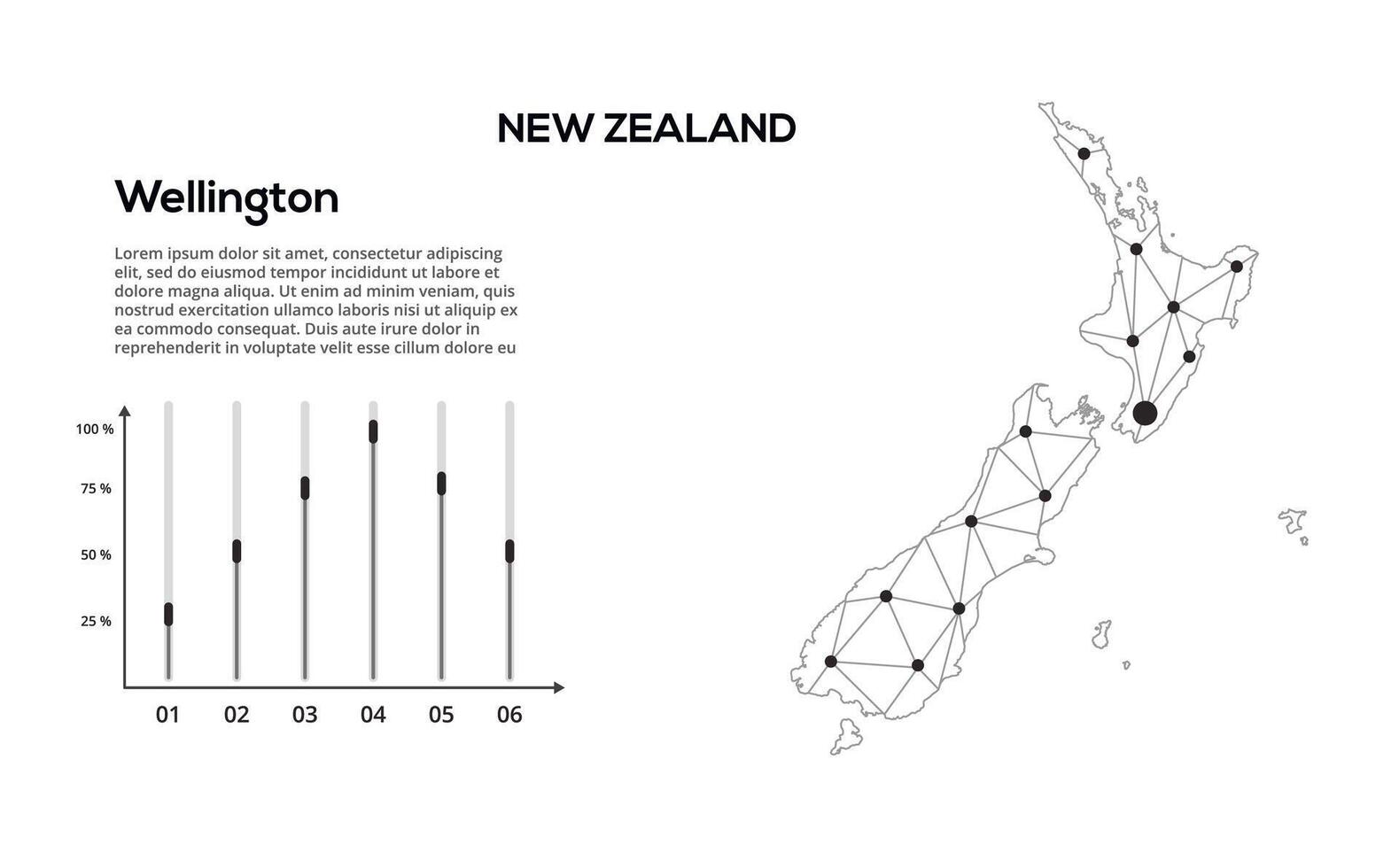 Communication network map. image of a low poly global map with city lights. Map in the form of lines and dots vector