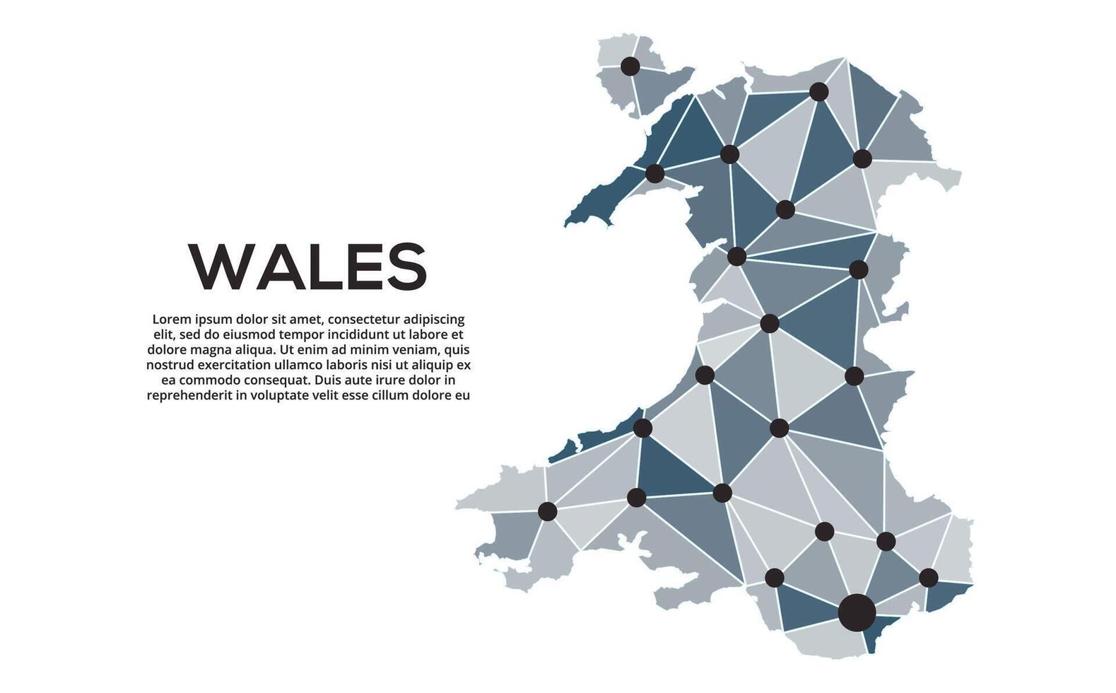 Communication network map. image of a low poly global map with city lights. Map in the form of lines and dots vector
