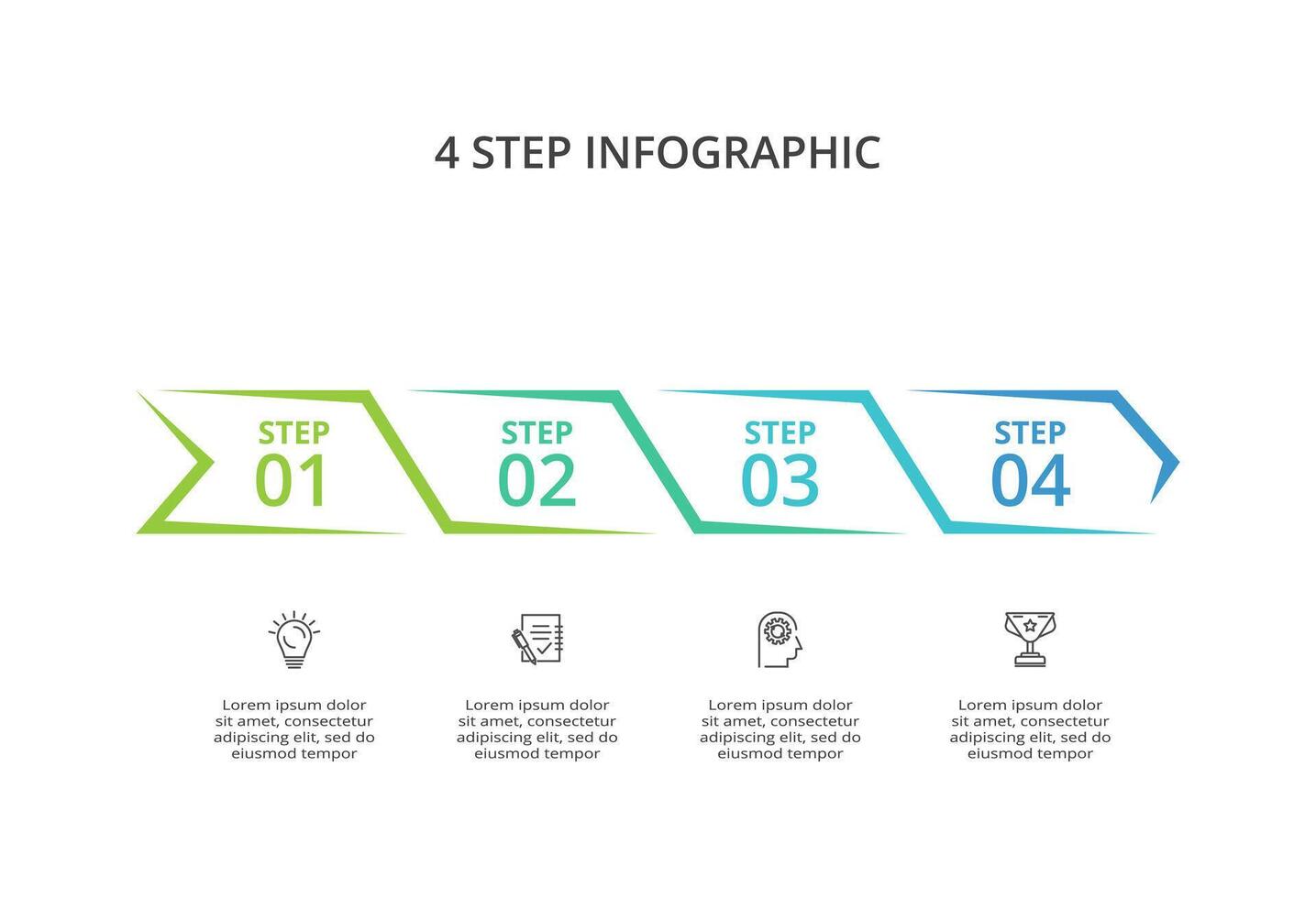Creative concept for infographic with 4 steps, options, parts or processes. Business data visualization. vector