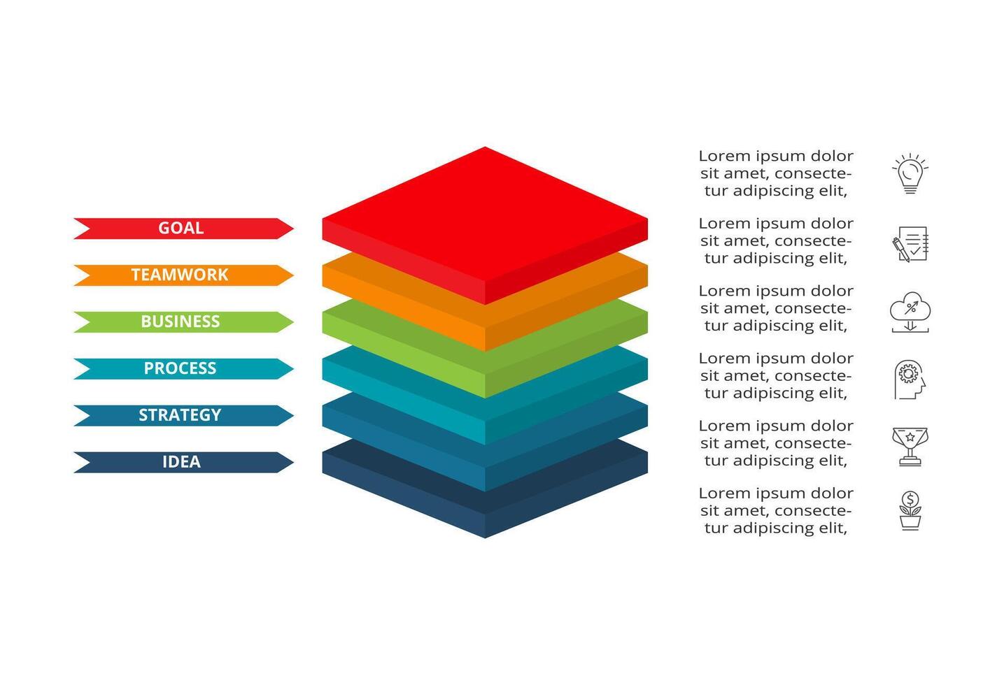 Creative concept for infographic with 6 steps, options, parts or processes. Business data visualization. vector
