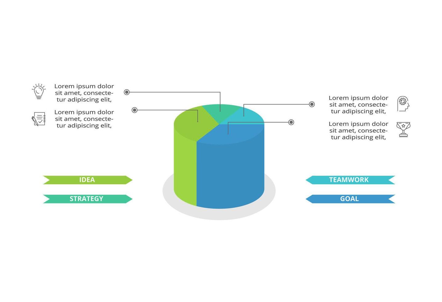 Creative concept for infographic with 4 steps, options, parts or processes. Business data visualization. vector